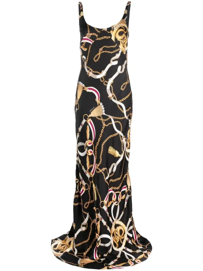 Just Cavalli Just Cavalli ハーネス柄イブニングドレス - ブラックの商品画像