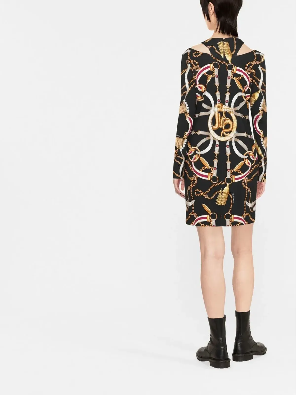 Just Cavalli チェーンプリントカットアウトドレス - ブラック - 画像4