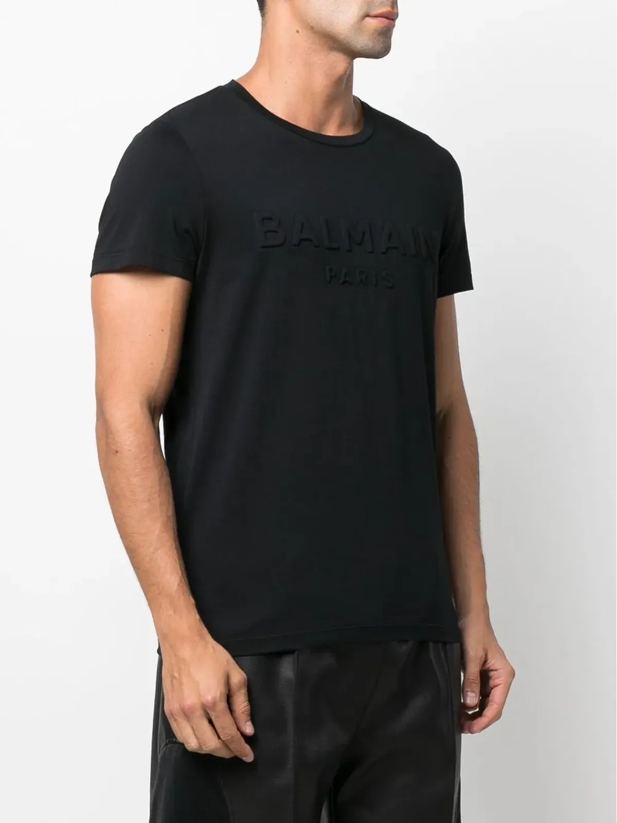 Balmain ロゴエンボス コットン Tシャツ - 画像3