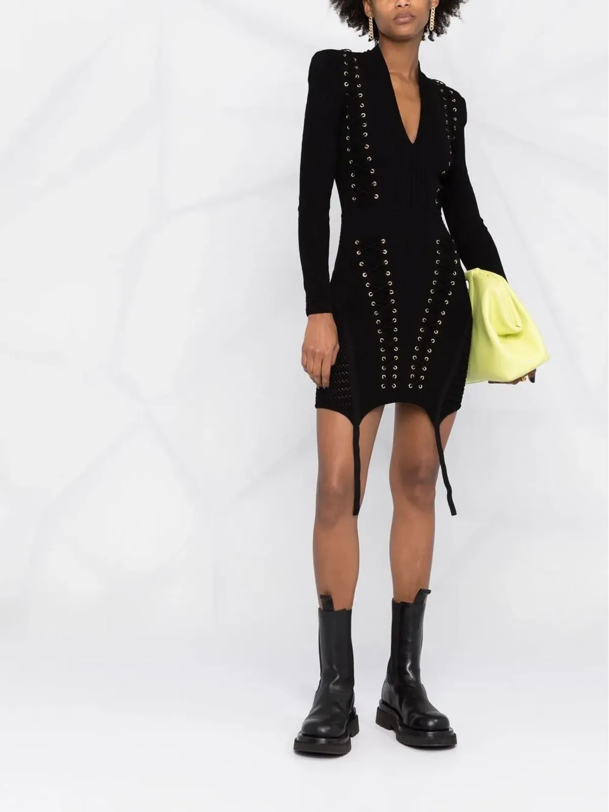 Balmain アイレット付きレースアップドレス - 画像2