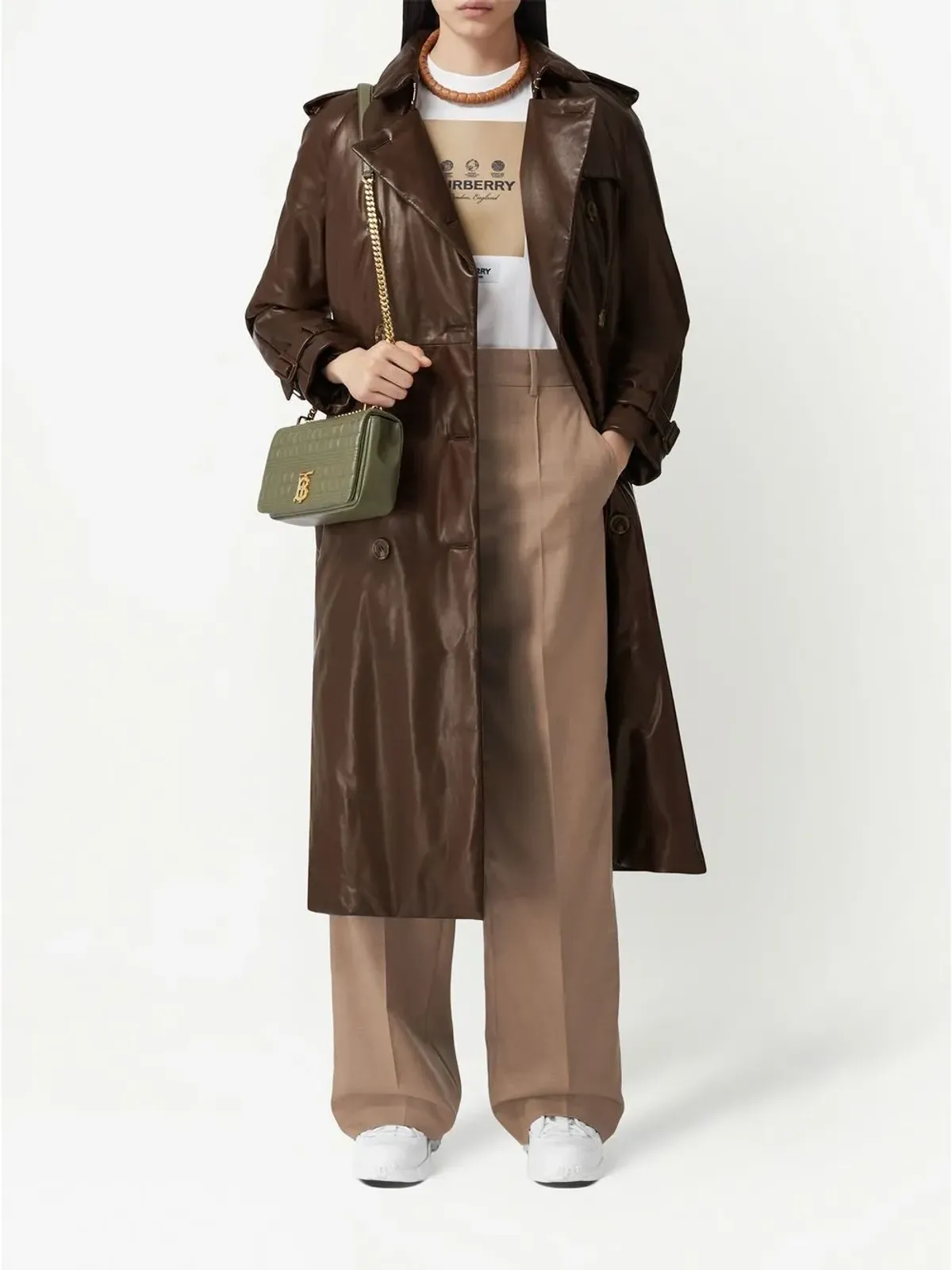 Burberry ウールのワイドレッグパンツ - 画像2
