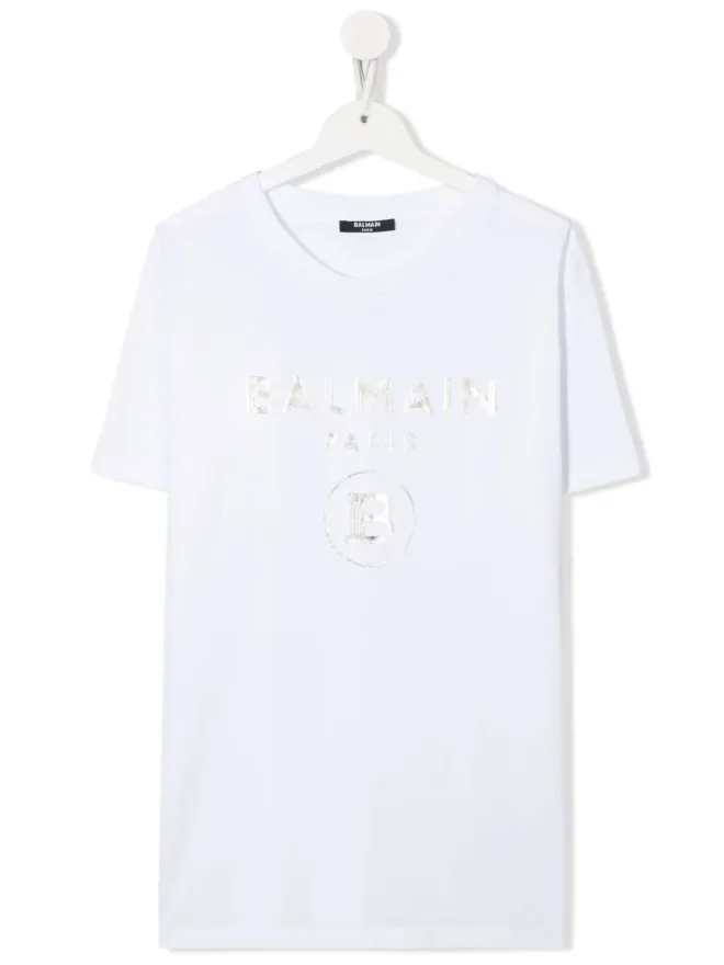 Balmain Kids Balmain Kids TEEN メタリックロゴプリント Tシャツの商品画像