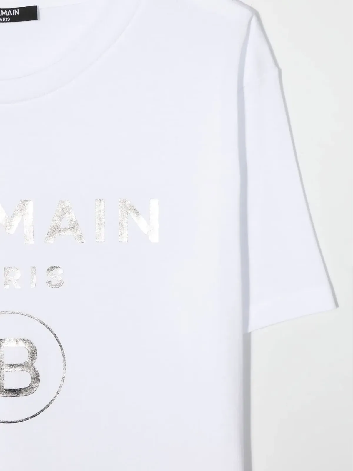 Balmain Kids TEEN メタリックロゴプリント Tシャツ - 画像3