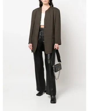 Giorgio Armani Pre-Owned ノーカラージャケット チェック柄 ブラウン - サムネイル2