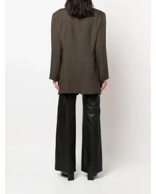 Giorgio Armani Pre-Owned ノーカラージャケット チェック柄 ブラウン - サムネイル4