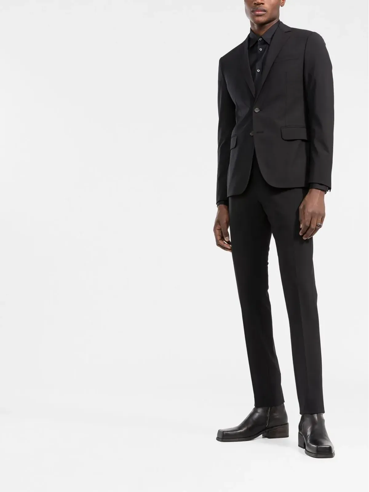 DSQUARED2 クラシックカラー ポプリンシャツ ブラック - 画像2