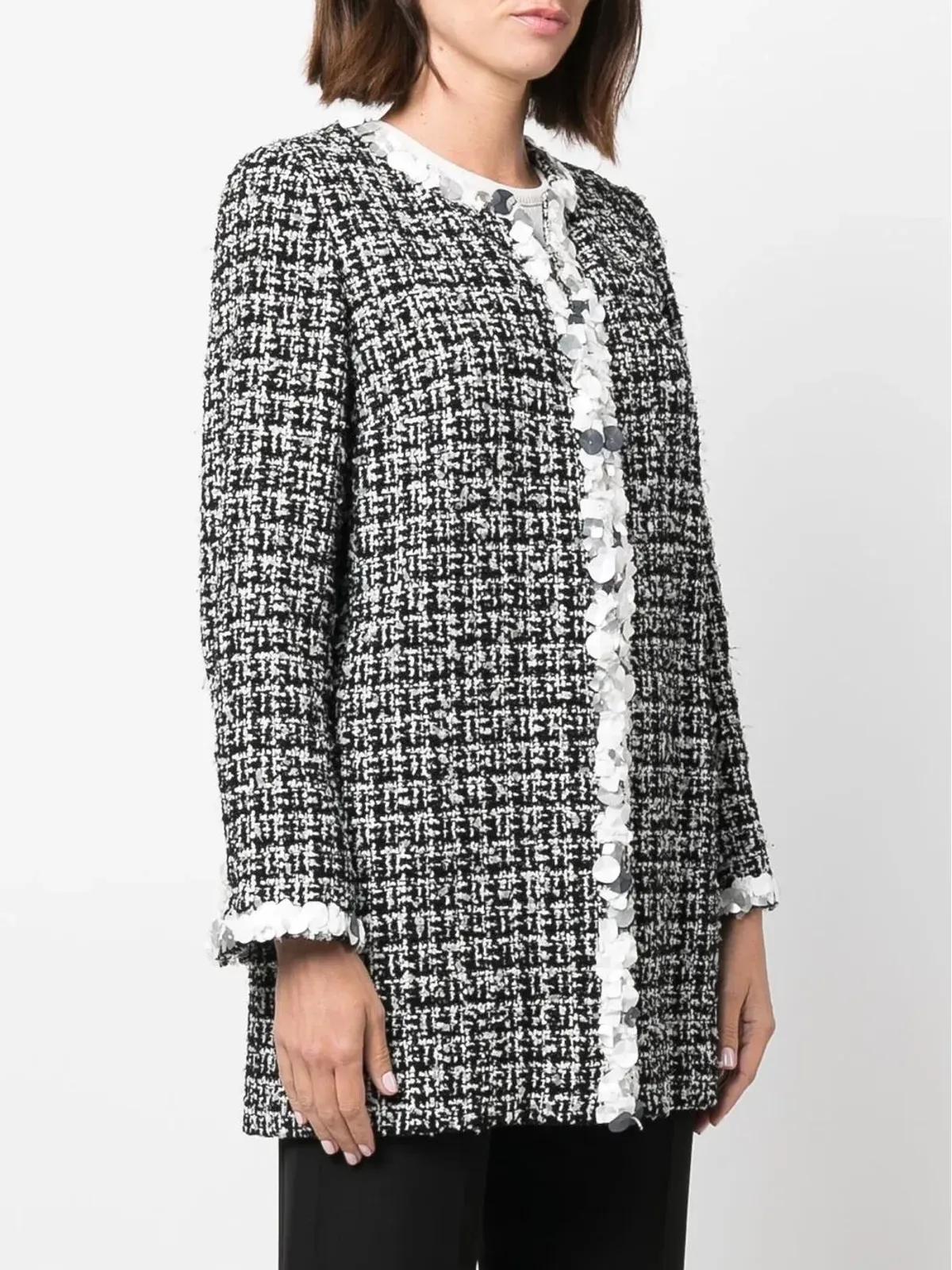 CHANEL ビンテージ 2009年 オープンフロント ツイード ジャケット - ブラック - 画像3
