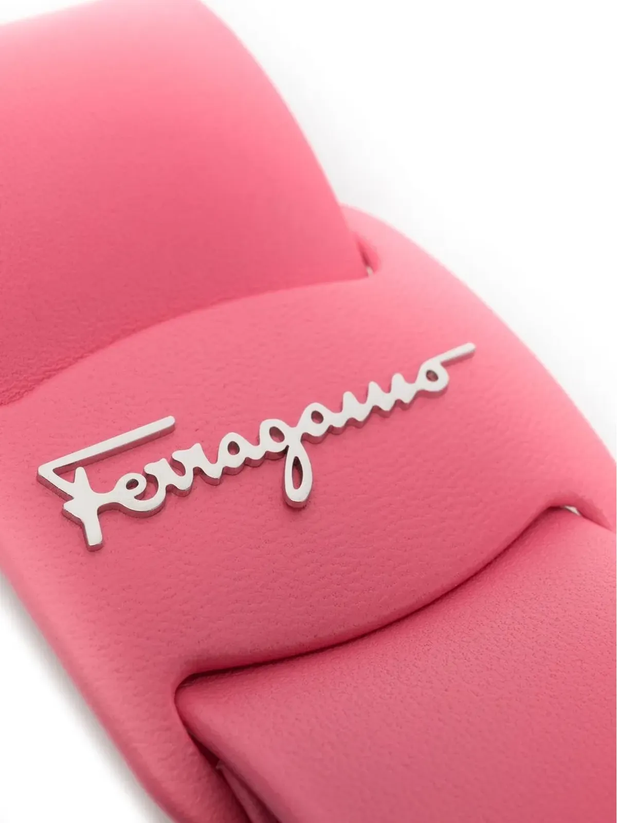 Ferragamo ロゴプレート付きレザー ヘアクリップ - ピンク - 画像3