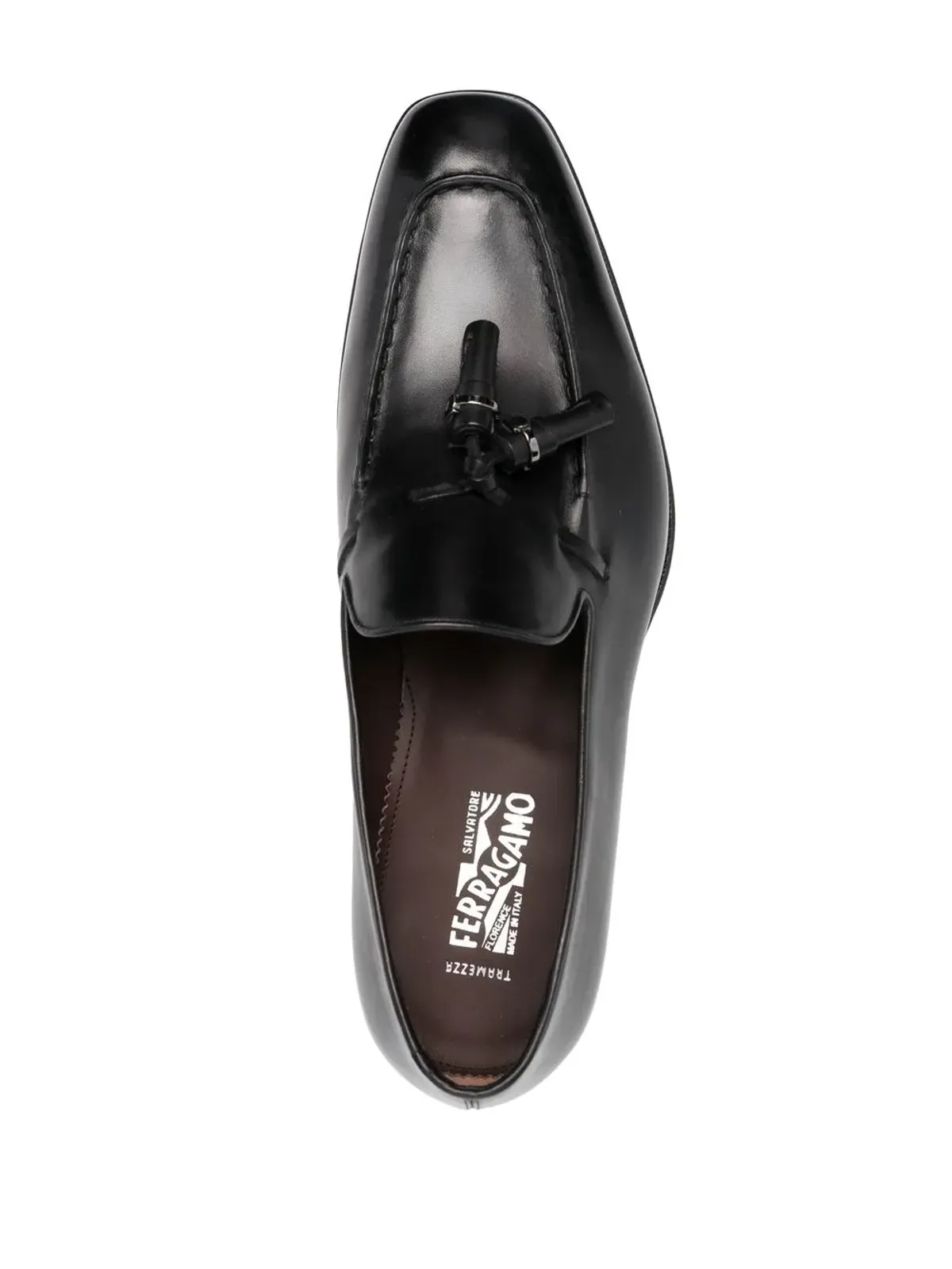 Ferragamo アーモンドトゥ タッセル ローファー - ブラック - 画像4