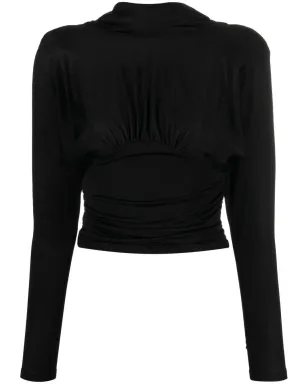 Saint Laurent クロップド カウルバック トップ - サムネイル1
