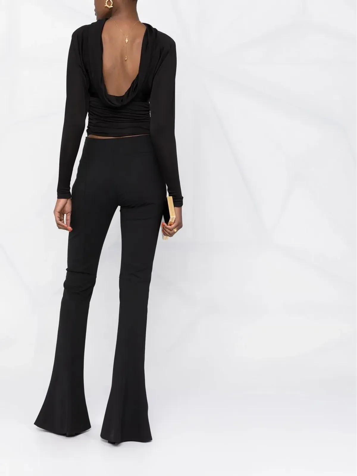 Saint Laurent クロップド カウルバック トップ - 画像2