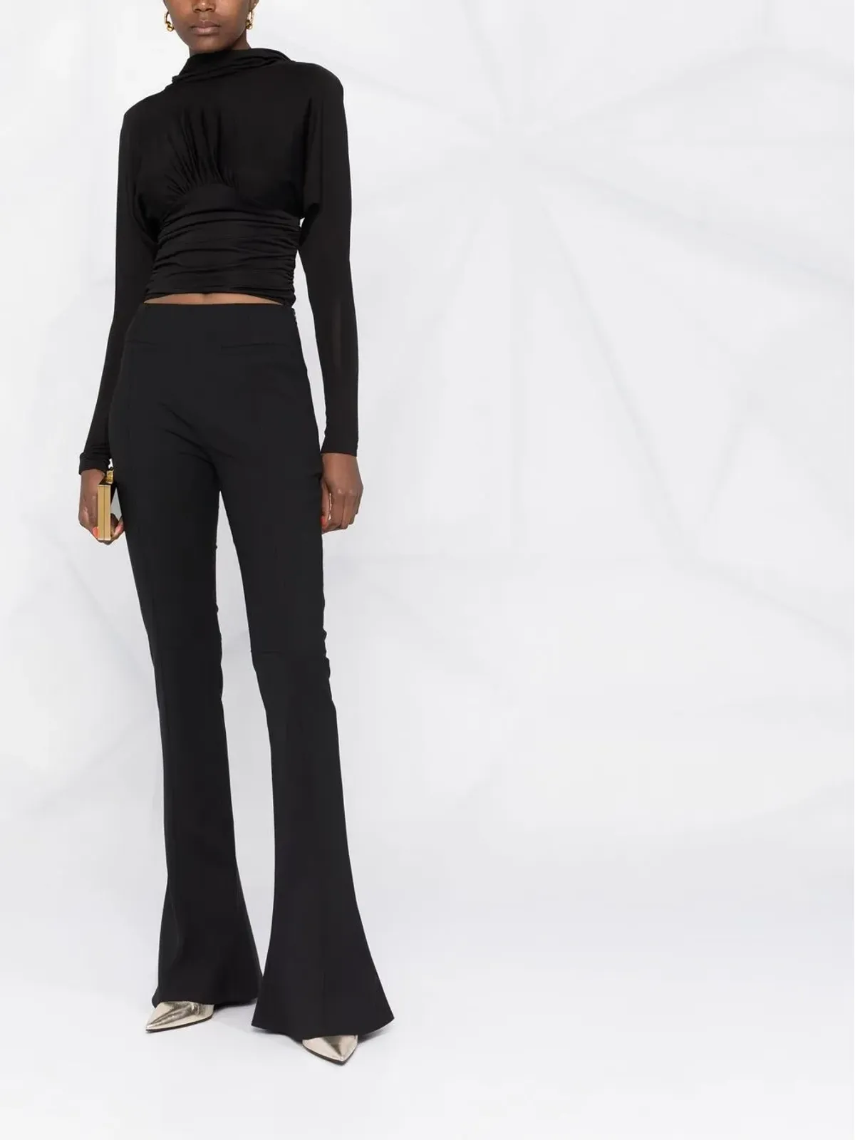 Saint Laurent クロップド カウルバック トップ - 画像4
