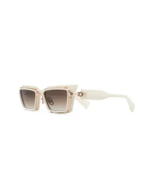 Balmain Eyewear Admirable rectangle-frame sunglasses - White - サムネイル2
