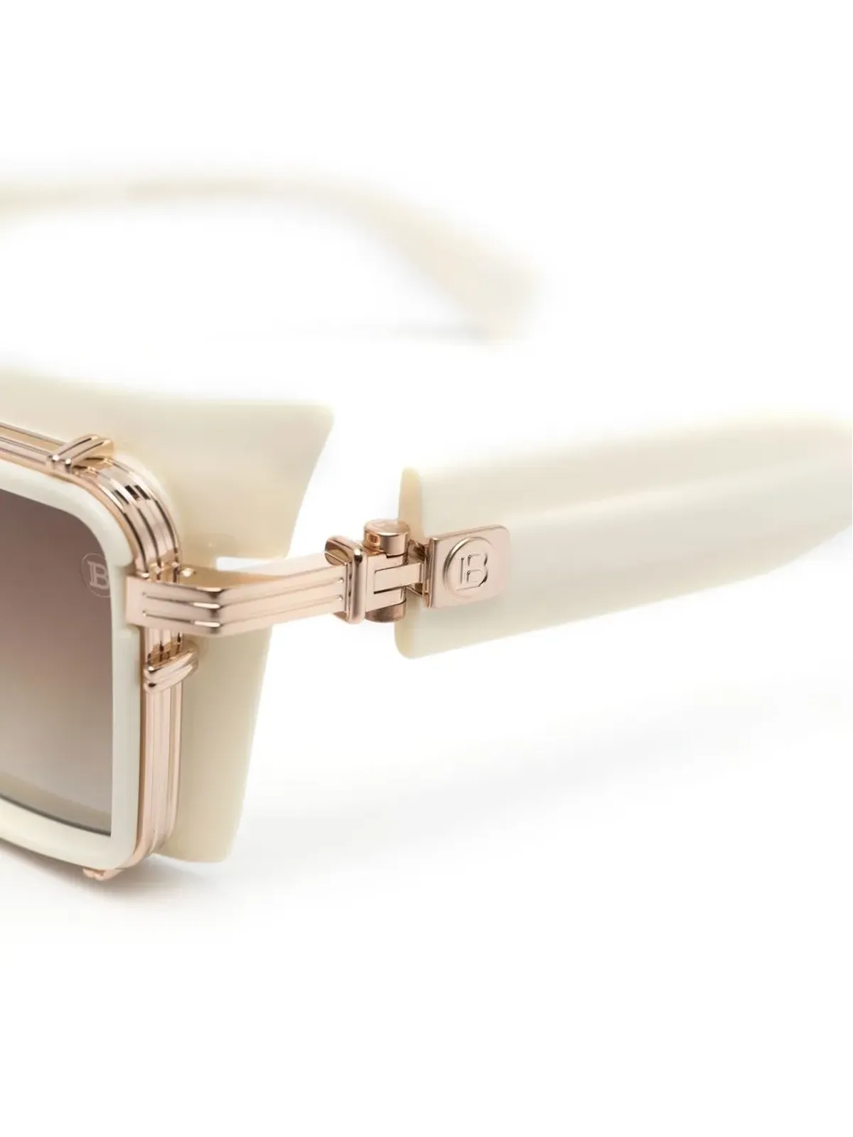 Balmain Eyewear Admirable rectangle-frame sunglasses - White - 画像3