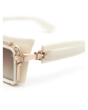 Balmain Eyewear Admirable rectangle-frame sunglasses - White - サムネイル3