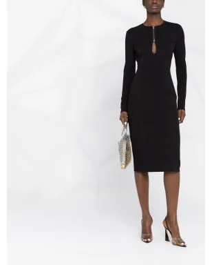 TOM FORD キーホールディテール ミディドレス - ブラック - サムネイル2