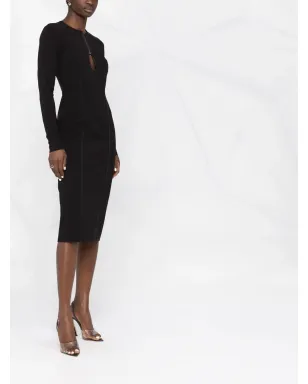 TOM FORD キーホールディテール ミディドレス - ブラック - サムネイル4