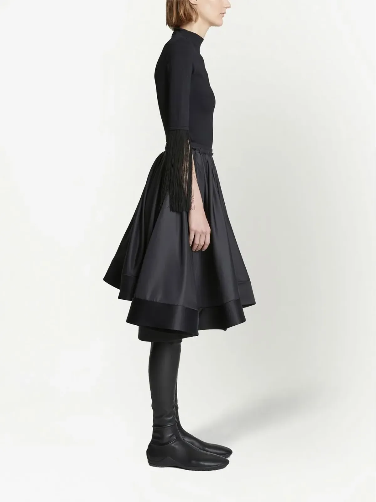 Proenza Schouler プリーツ入りフルタフタスカート - ブラック - 画像3