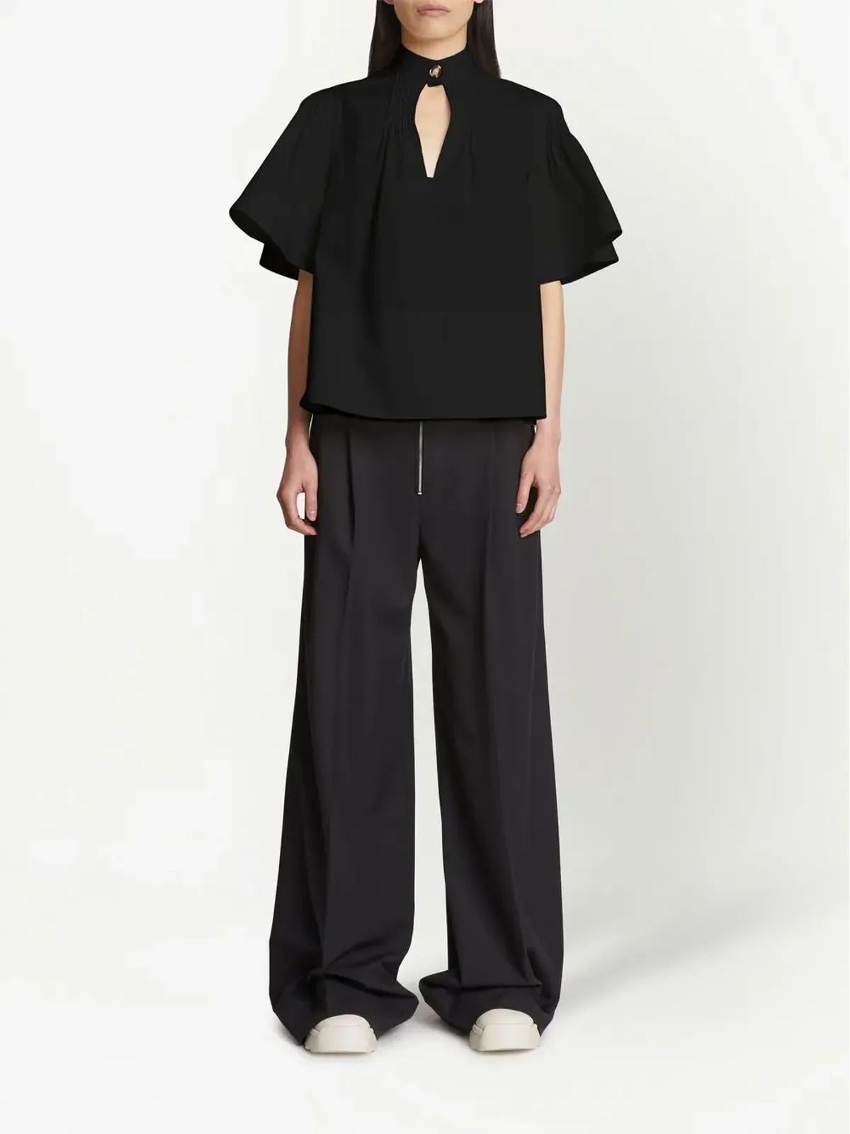 Proenza Schouler ピンタックディテール半袖ブラウス - 画像2