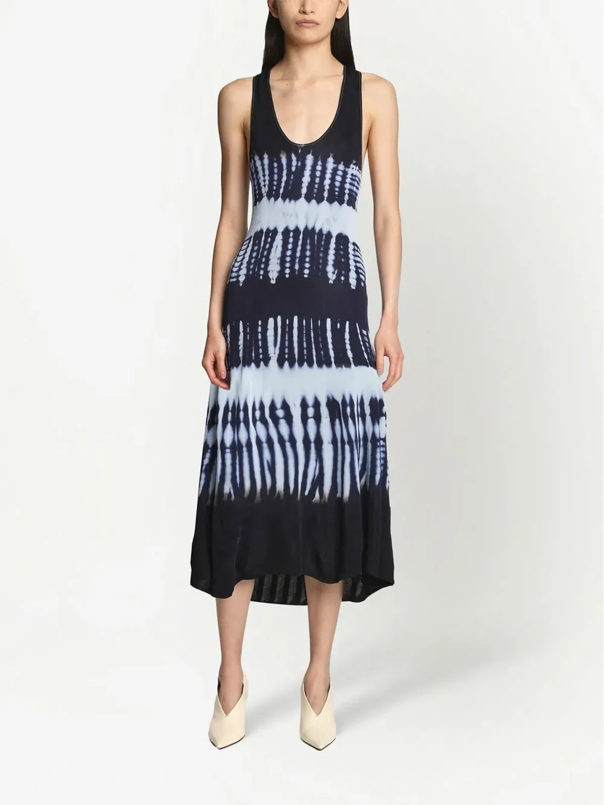 Proenza Schouler タイダイプリント ミディドレス（ブルー） - 画像2