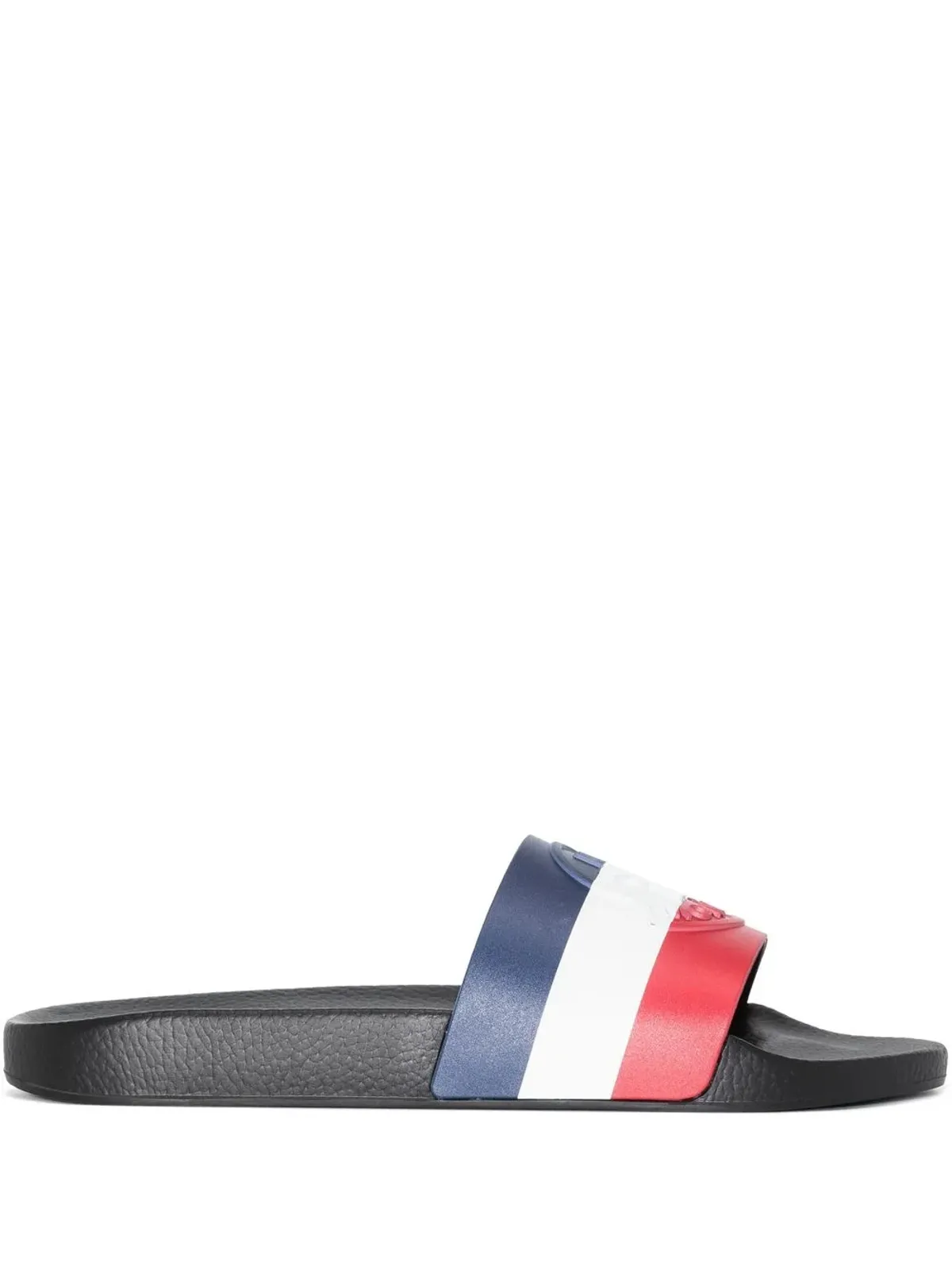 Moncler Basile striped flat slides - Blue - 画像1