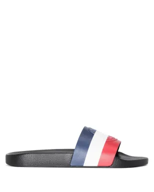 Moncler Basile striped flat slides - Blue - サムネイル1