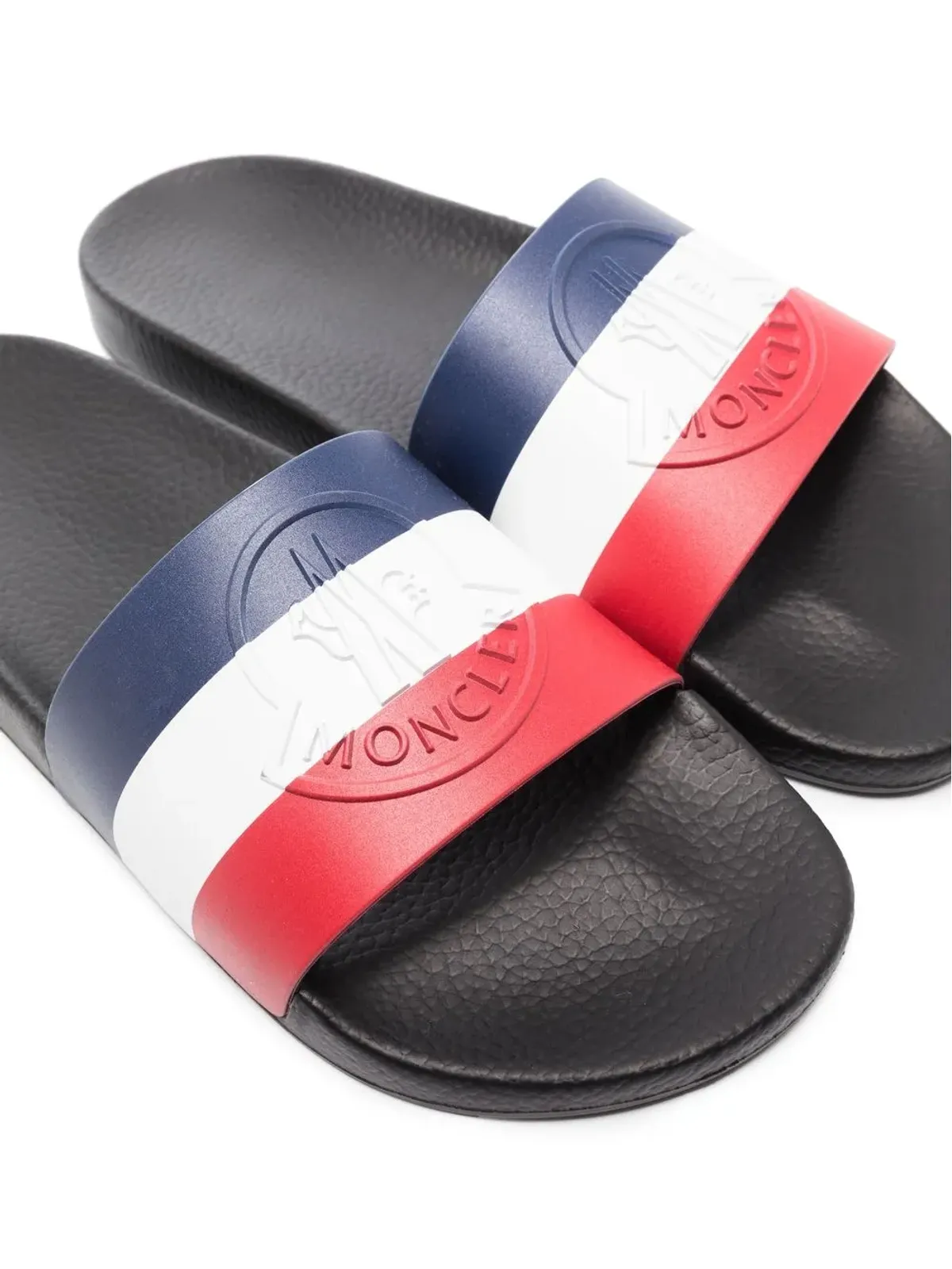 Moncler Basile striped flat slides - Blue - 画像2
