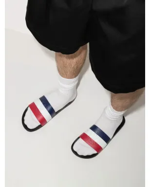 Moncler Basile striped flat slides - Blue - サムネイル3