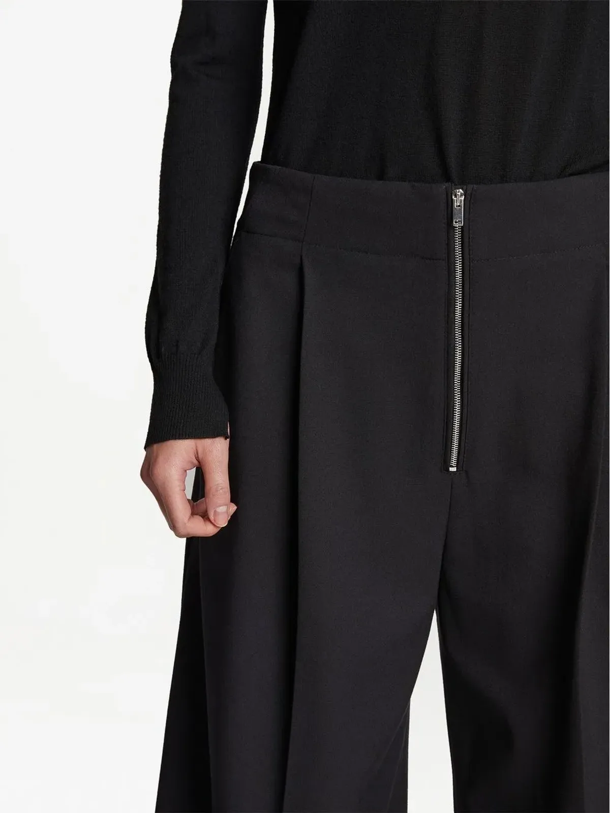 Proenza Schouler プリーツディテール パラッツォパンツ ブラック - 画像5