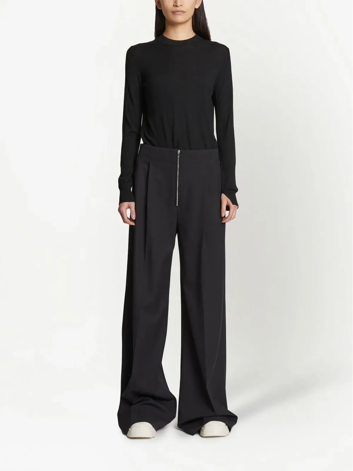 Proenza Schouler プリーツディテール パラッツォパンツ ブラック - 画像2