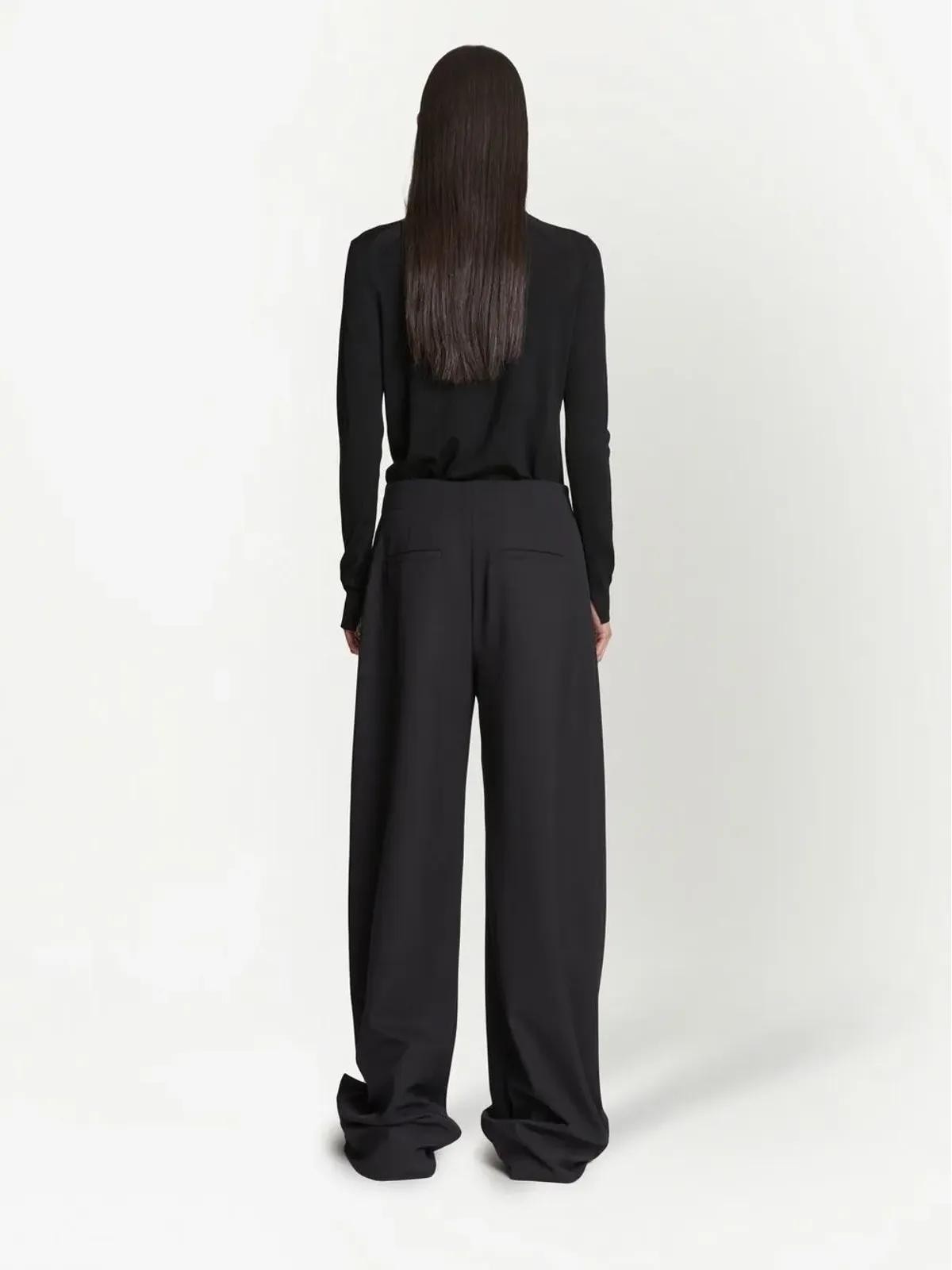 Proenza Schouler プリーツディテール パラッツォパンツ ブラック - 画像4