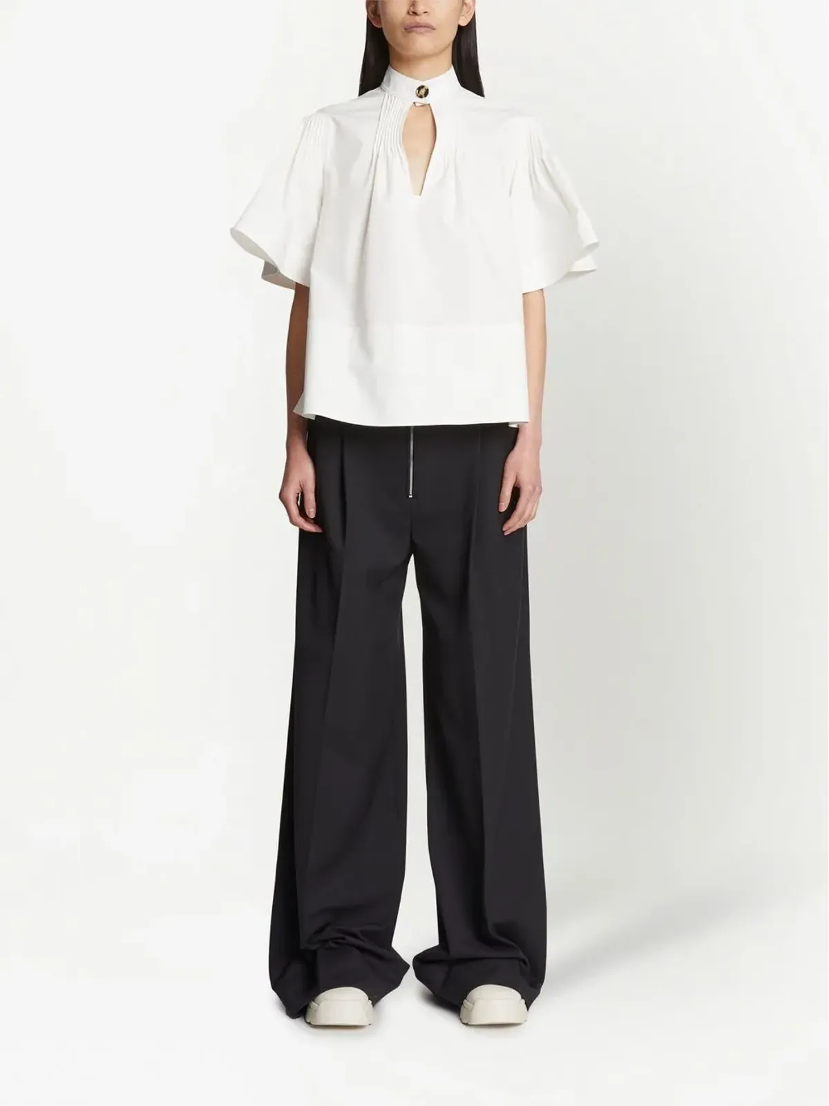 Proenza Schouler ピンタックディテールのフレアーブラウス - 画像2
