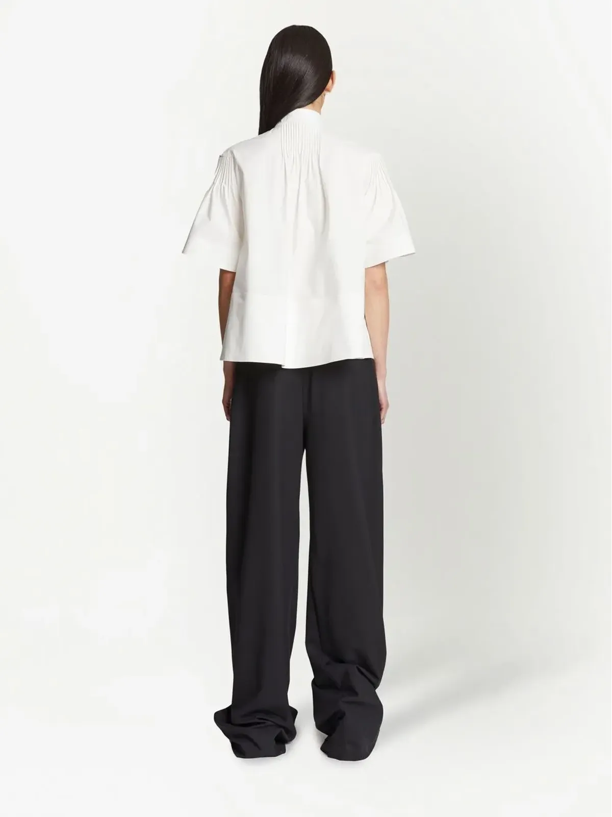 Proenza Schouler ピンタックディテールのフレアーブラウス - 画像4