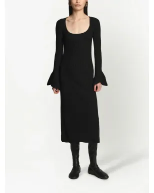 Proenza Schouler リブ編みフルートスリーブドレス - サムネイル2