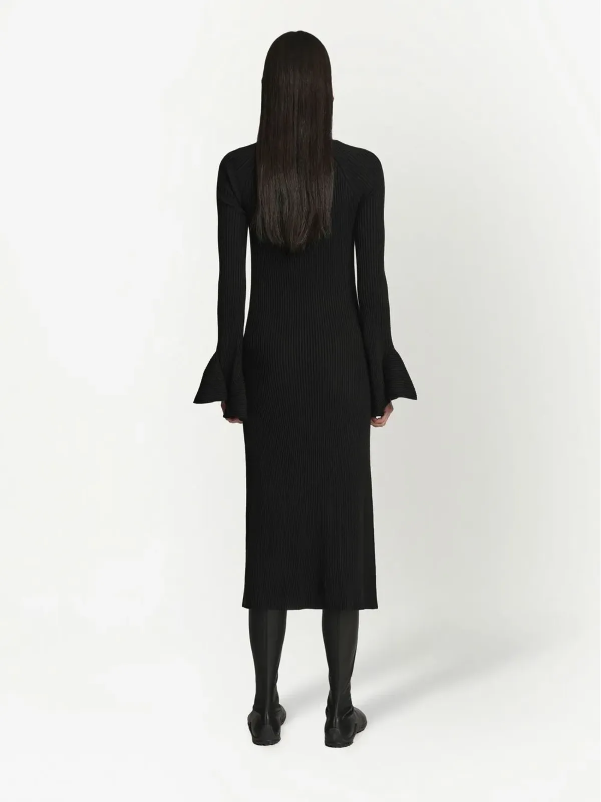 Proenza Schouler リブ編みフルートスリーブドレス - 画像4