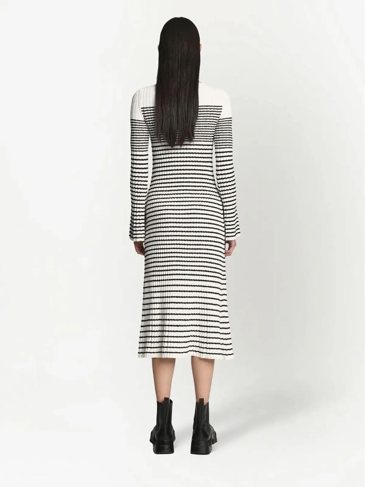 Proenza Schouler ストライプブークレ編みニットドレス - 画像4