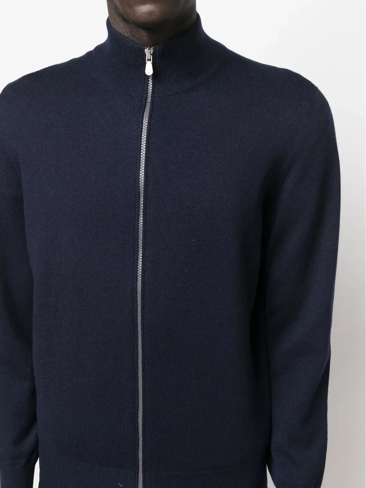Brunello Cucinelli ファネルネックジップアップカシミヤジャンパー - 画像5