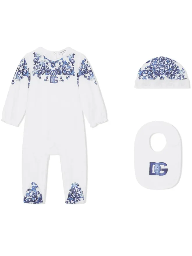 Dolce & Gabbana Kids Dolce & Gabbana Kids Majolica-print ロンパースセットの商品画像