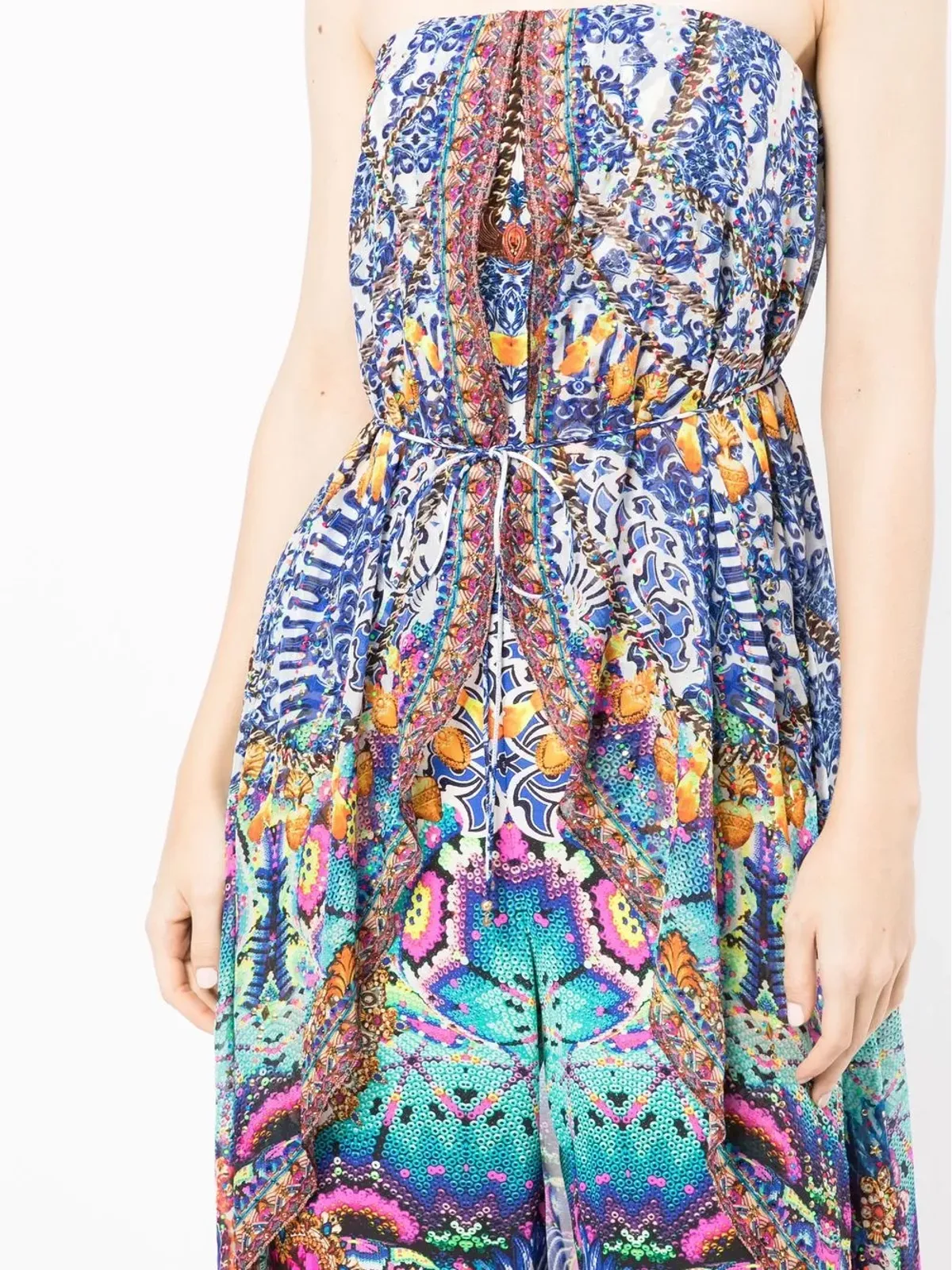 Camilla strapless overlay jumpsuit - Blue - 画像5