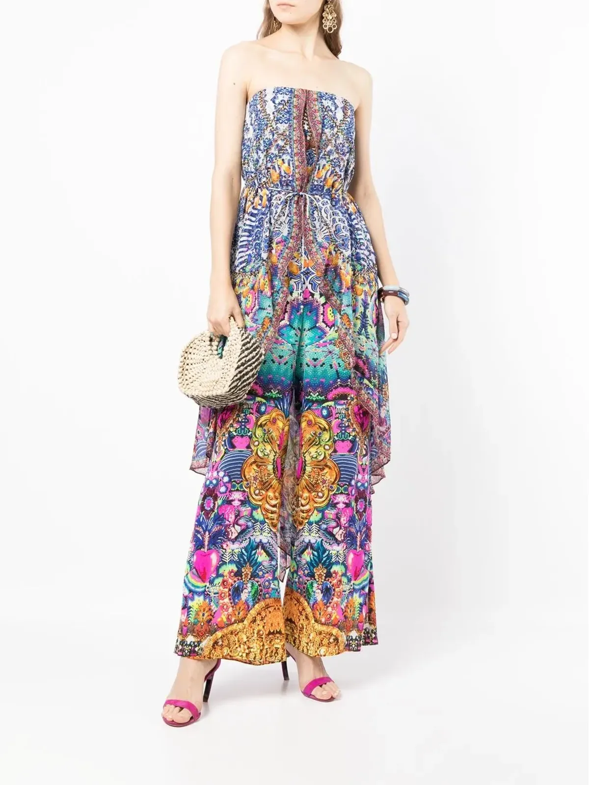 Camilla strapless overlay jumpsuit - Blue - 画像2