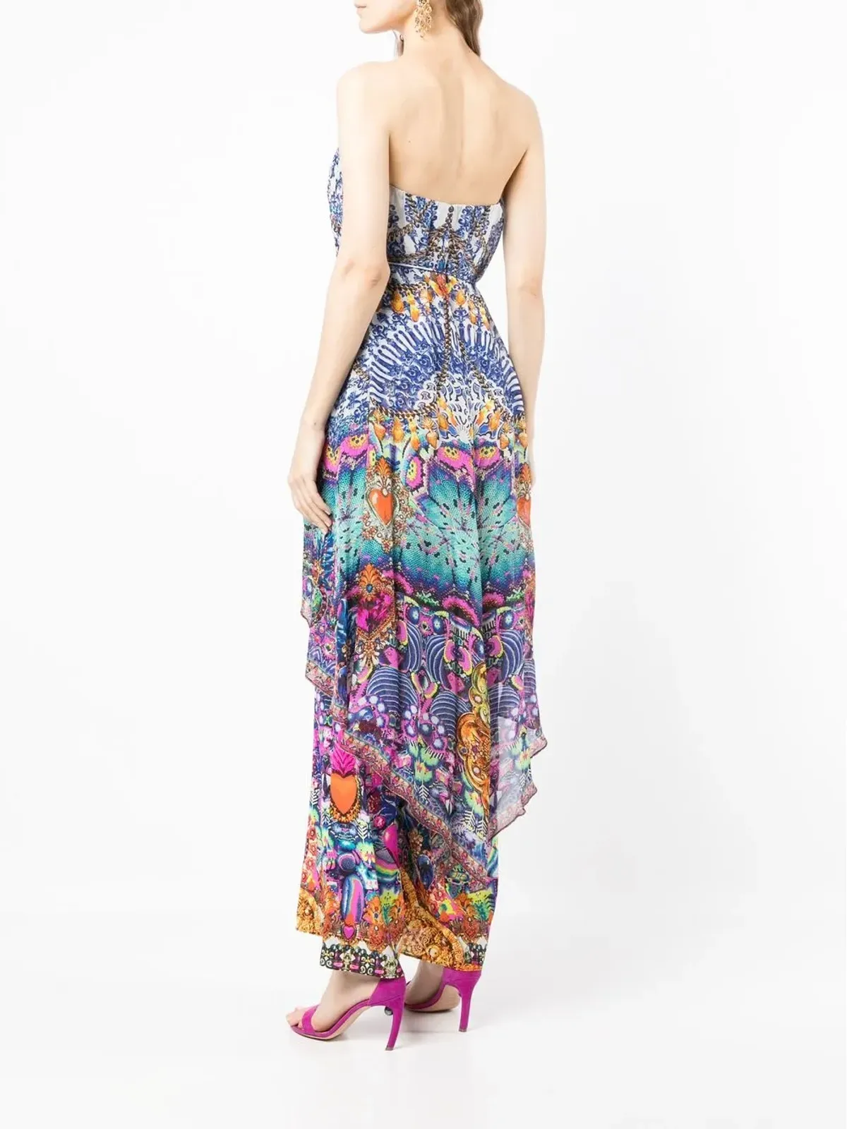 Camilla strapless overlay jumpsuit - Blue - 画像4