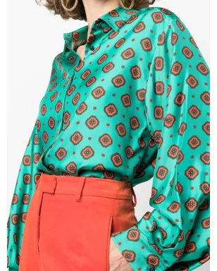 Alberto Biani ジオメトリックプリント シルクシャツ - サムネイル5