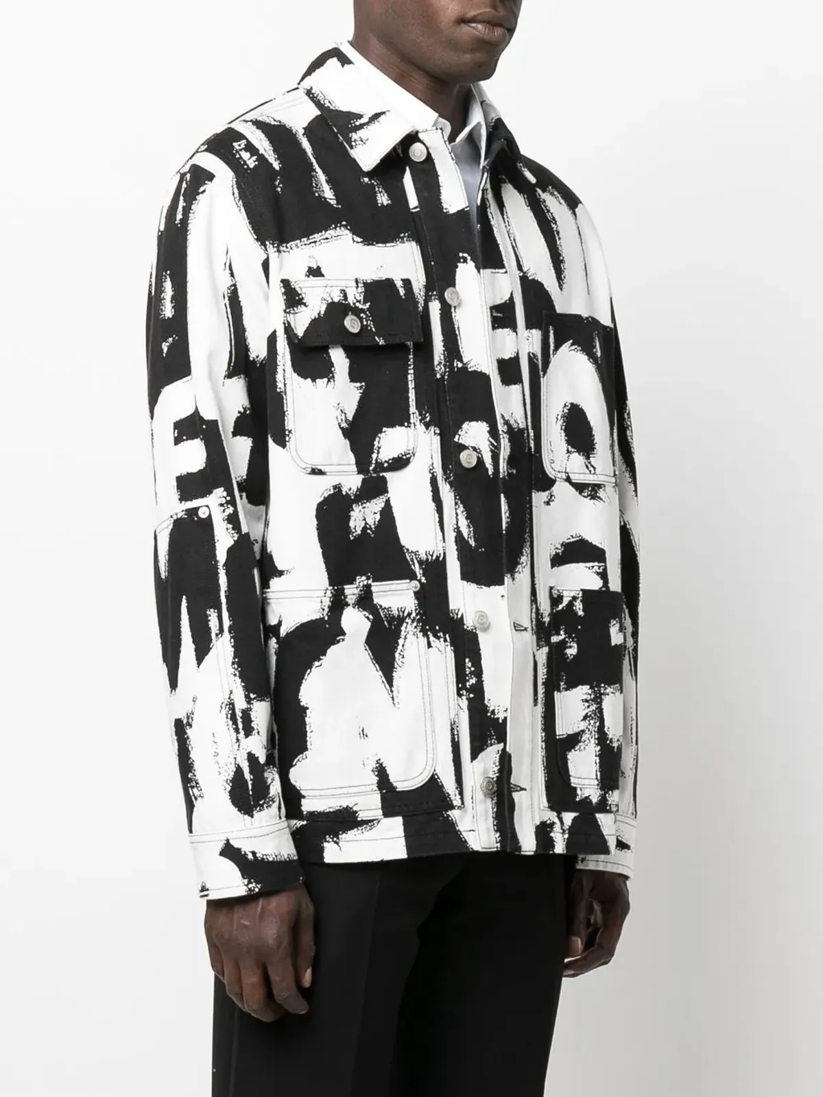 Alexander McQueen テキストプリント デニムジャケット - 画像3