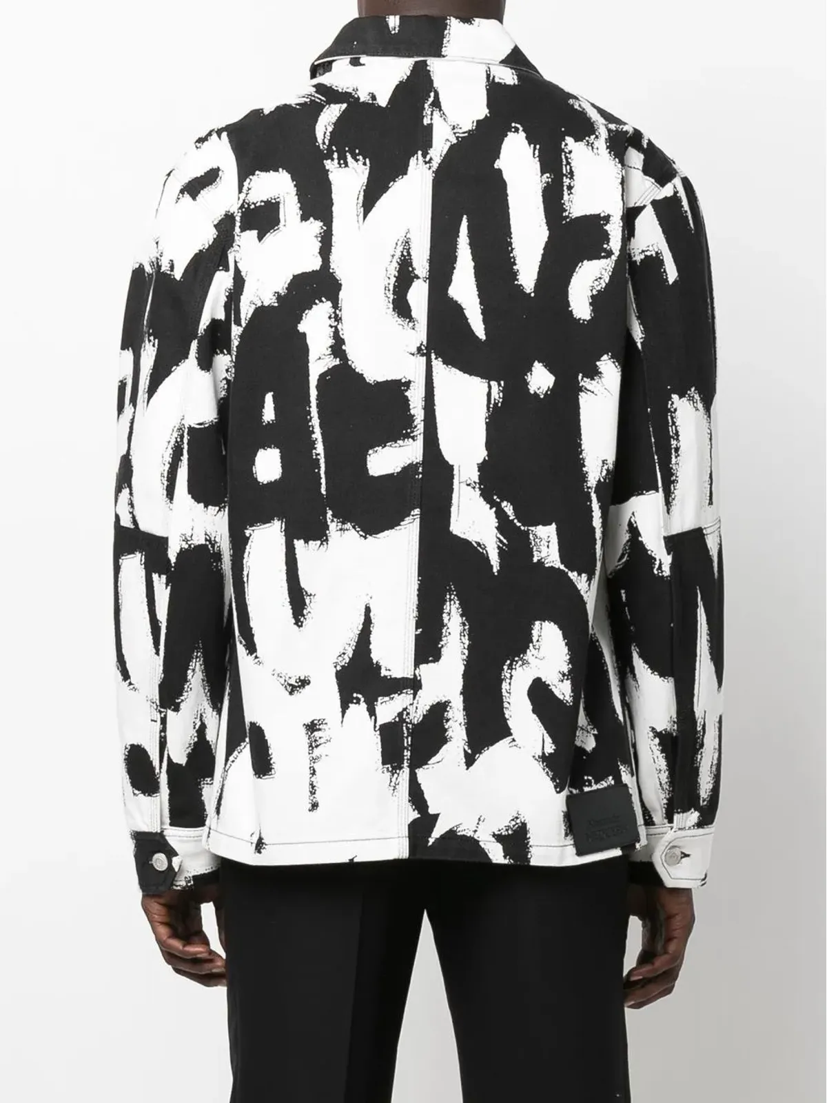 Alexander McQueen テキストプリント デニムジャケット - 画像4
