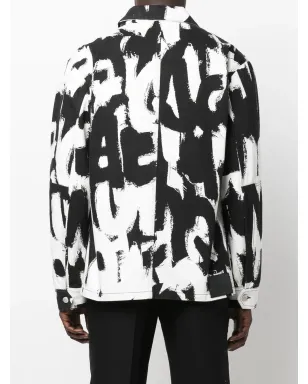 Alexander McQueen テキストプリント デニムジャケット - サムネイル4