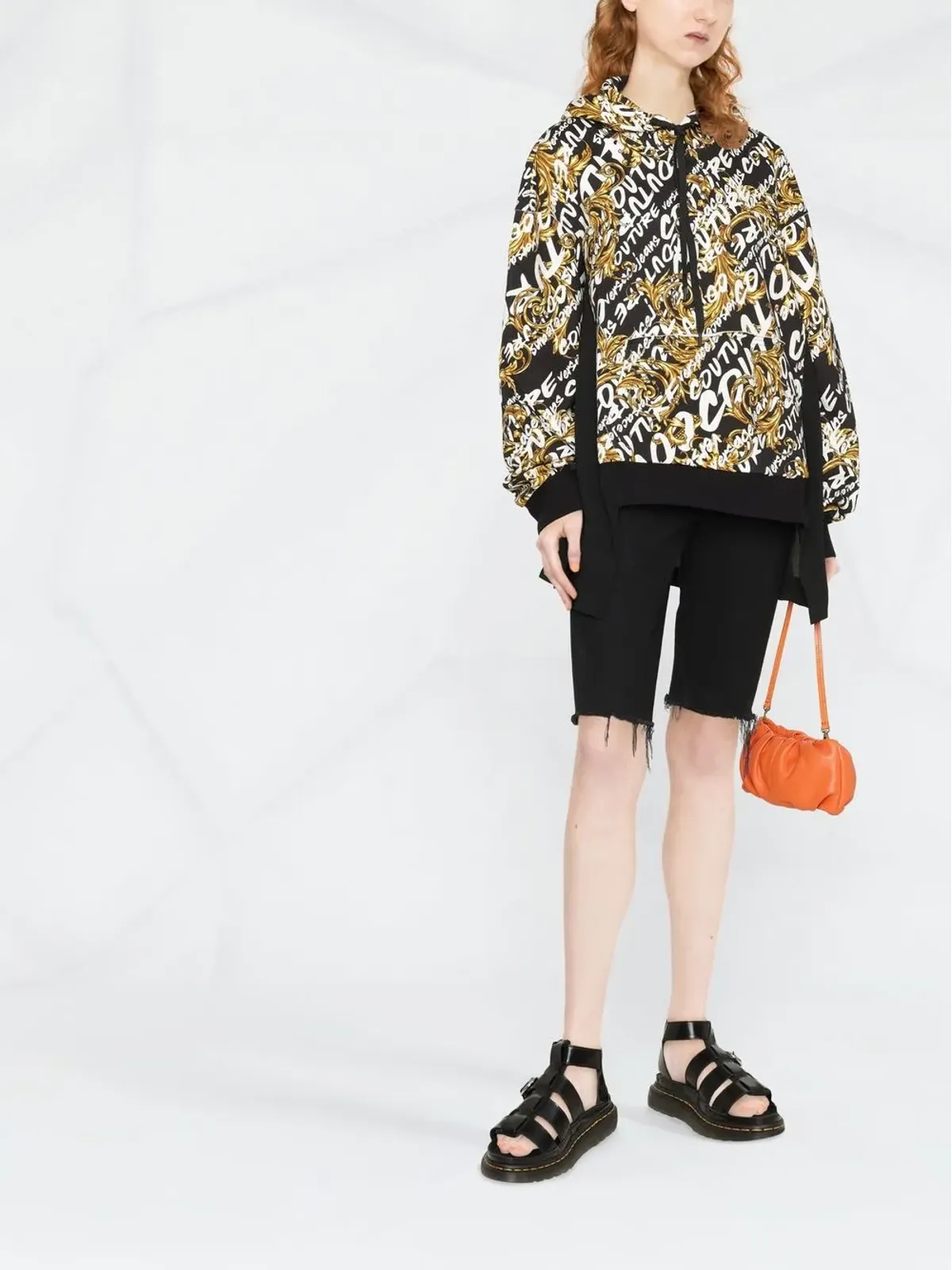 Versace Jeans Couture ガーランド ロゴプリント パネルデザイン パーカー - 画像2