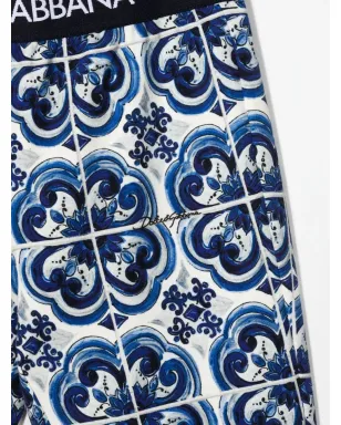 Dolce & Gabbana Kids マジョリカプリント サイクリングショーツ - サムネイル3