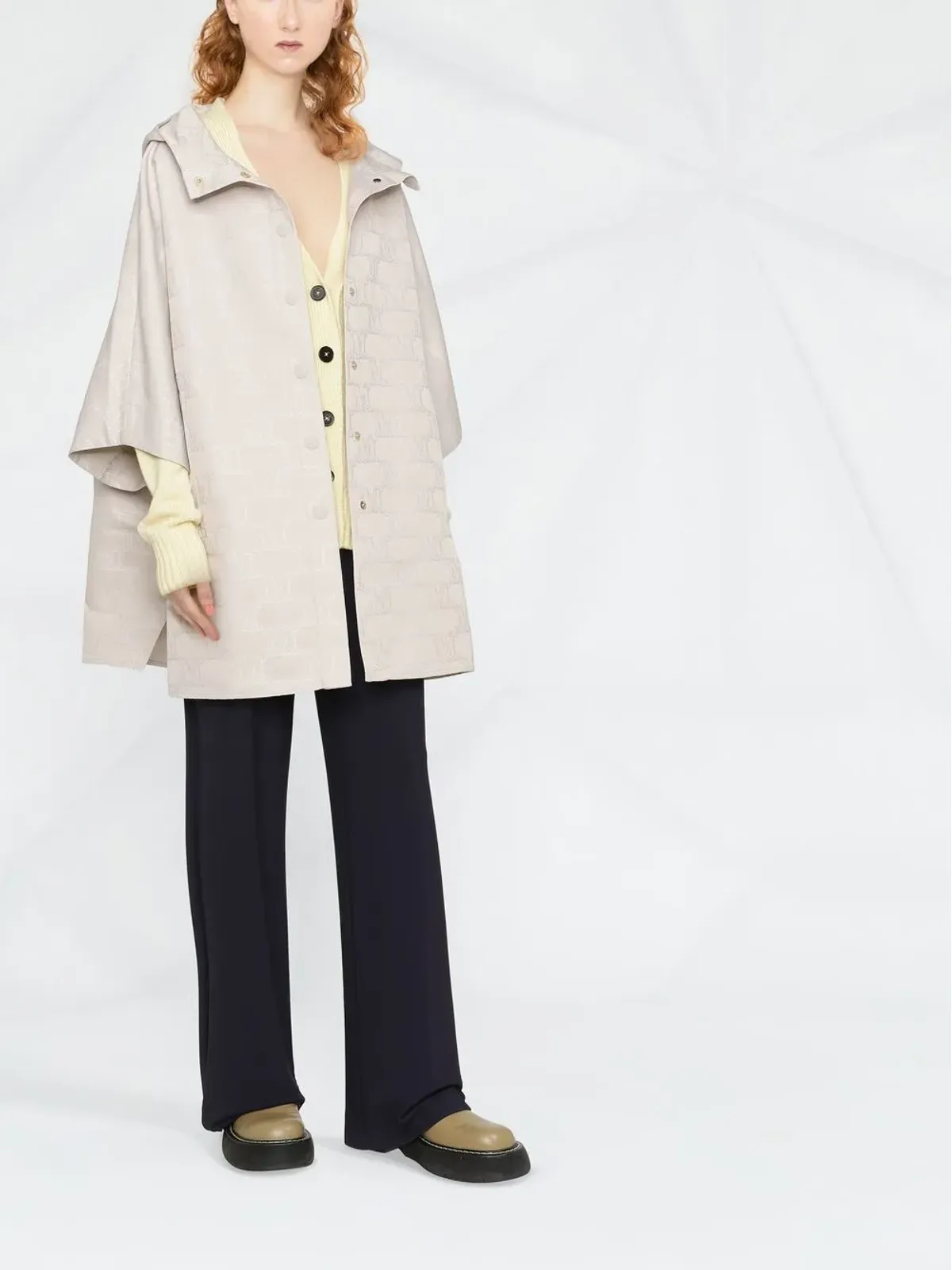 Max Mara モノグラムジャカードサテンコート - 画像2