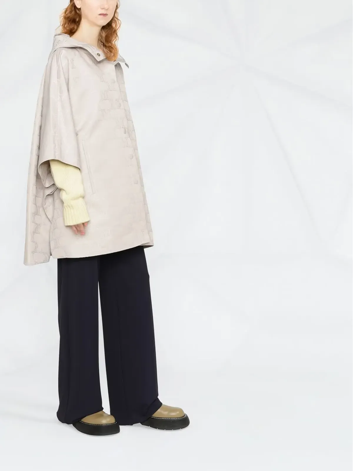 Max Mara モノグラムジャカードサテンコート - 画像4