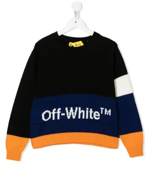 Off-White Kids バージンウール ロゴ刺繍 ジャンパー - サムネイル1